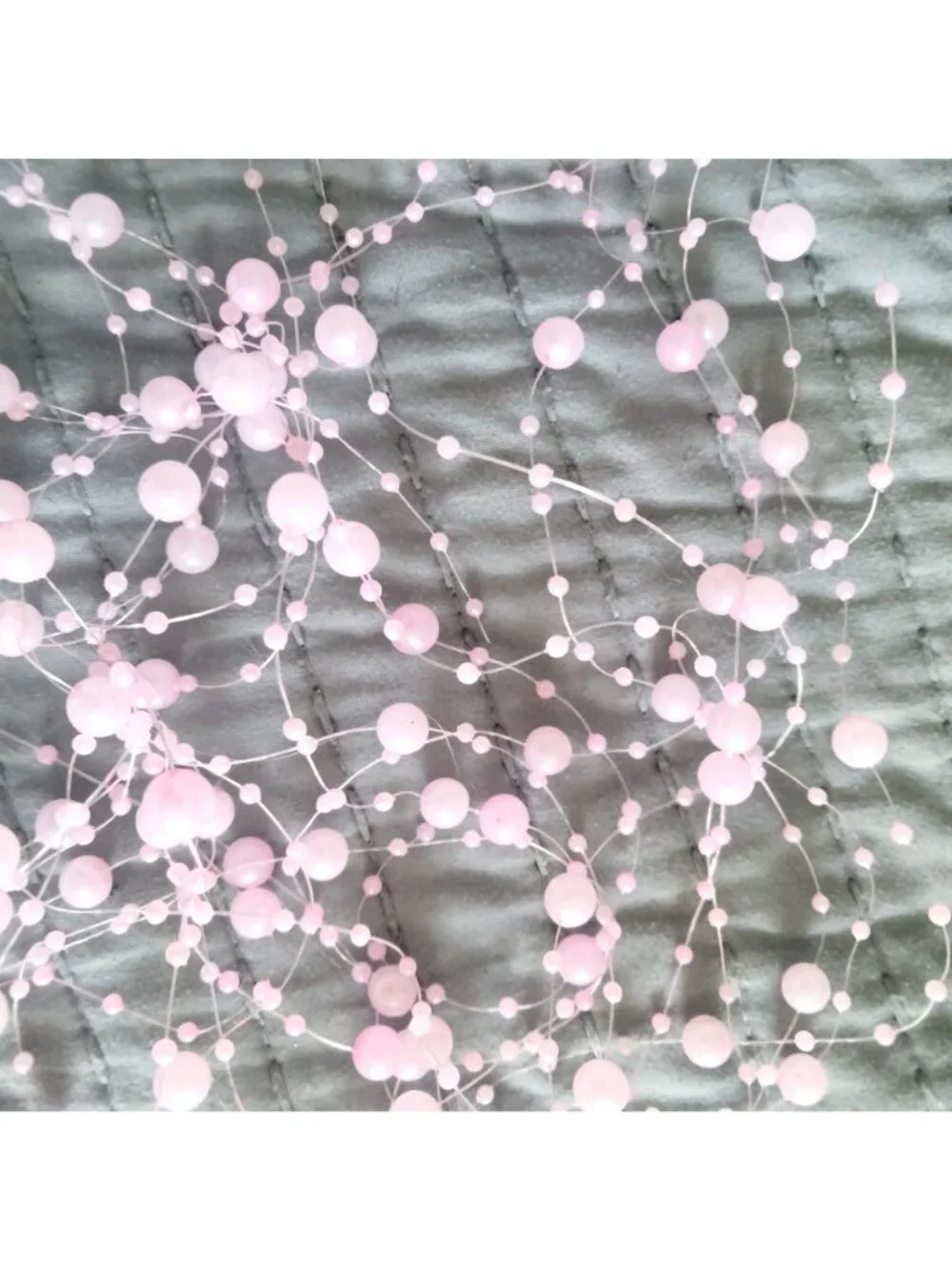 Pink Beaded Garland Table Spray Wire String Beads
